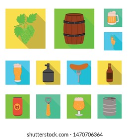 Vector illustration of brewery and brewing icon. Collection of brewery and ingredient vector icon for stock.