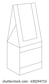 Vector illustration of brick carton isolated on a white background. Can be used for graphic design, textile design or web design.