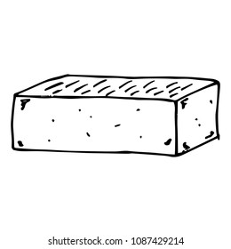 Vector illustration of a brick. Hand drawn brick.