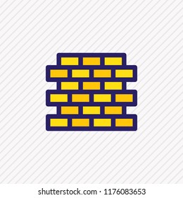 Vector illustration of brick icon colored line. Beautiful architecture element also can be used as wall icon element.