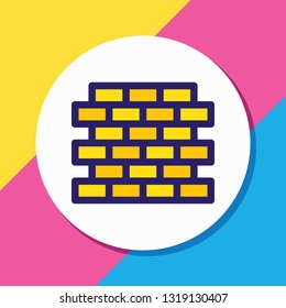 Vector illustration of brick icon colored line. Beautiful industry element also can be used as wall icon element.