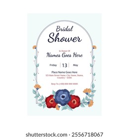 Vector Illustration of bridal shower invitation flyer