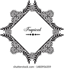 Vector illustration bridal shower with leaf flower frames isolated on white backdrop