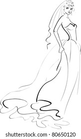 Vector Illustration of a Bride