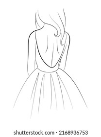 Vector illustration of a bride in wedding dress