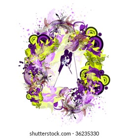 vector illustration of bridegroom and bride