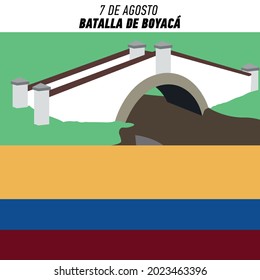 Vektorgrafik, Boyacá-Brücke und kolumbianische Flagge, Gedenken an den 7. August