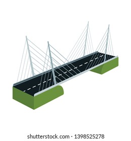 Vector illustration of bridge and construction icon. Set of bridge and suspended  stock vector illustration.