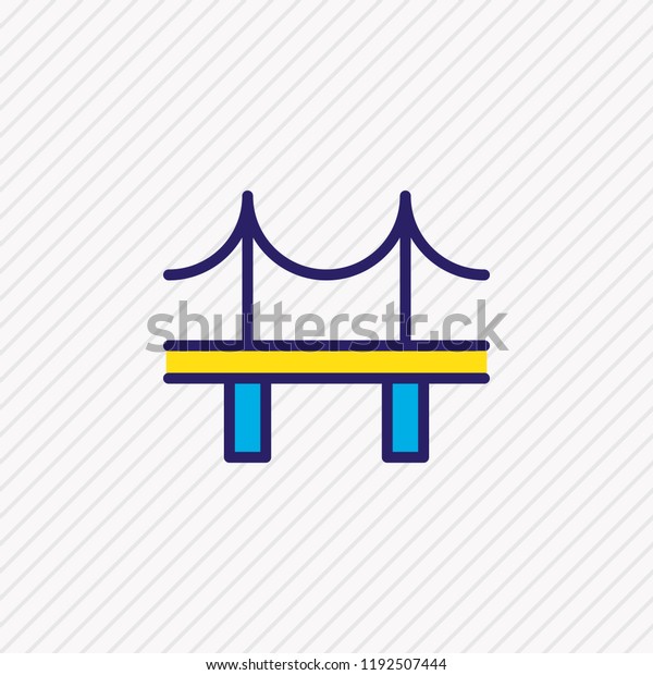 Vector\
illustration of bridge icon colored line. Beautiful urban element\
also can be used as golden gate icon\
element.