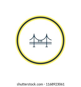 Vector illustration of bridge icon line. Beautiful transportation element also can be used as golden gate icon element.