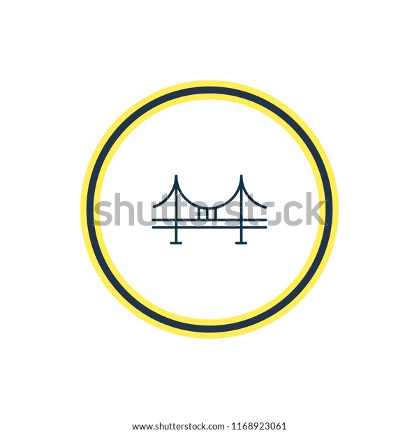 Vector\
illustration of bridge icon line. Beautiful transportation element\
also can be used as golden gate icon\
element.