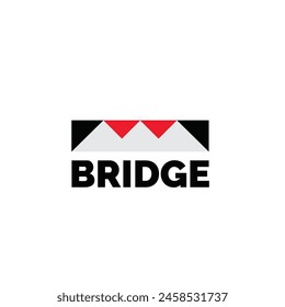 vector illustration of bridge logo icon with connected triangles. minimalist and elegant