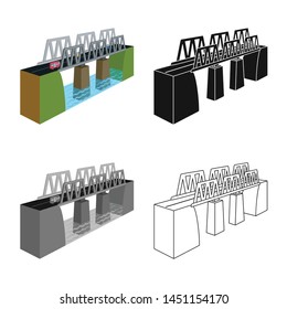 Vector illustration of bridge and modern symbol. Set of bridge and railroad vector icon for stock.