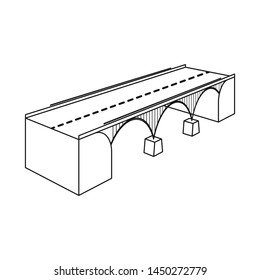 Vector illustration of bridge and mounted logo. Collection of bridge and river vector icon for stock.