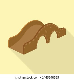 Vector illustration of bridge and pedestrian symbol. Set of bridge and arch stock symbol for web.