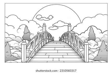 Vector Illustration, Illustration of Bridge, POV