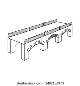 Vector illustration of bridge and relocation icon. Collection of bridge and column vector icon for stock.