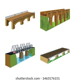 Vector illustration of bridgework and architecture icon. Collection of bridgework and structure stock vector illustration.