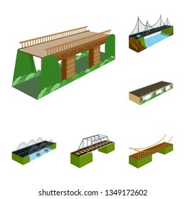 Vector illustration of bridgework and architecture logo. Collection of bridgework and structure  stock vector illustration.