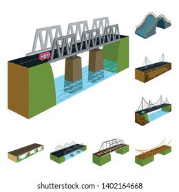 Vector illustration of bridgework and architecture symbol. Set of bridgework and structure  stock symbol for web.