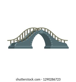 Vector illustration of bridgework and bridge sign. Set of bridgework and landmark stock symbol for web.