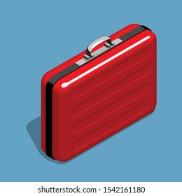 Vector Illustration Of Brief Case On Blue Background