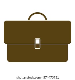Vector Illustration of Briefcase in Brown Icon
