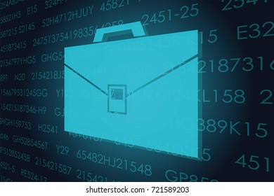 Vector illustration of the briefcase. Global business and digital technologies.