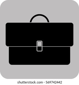 Vector Illustration of Briefcase Icon in Black
