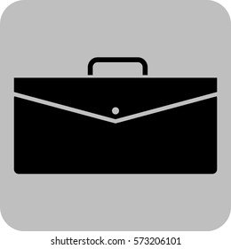 Ilustración vectorial del icono de la maleta en negro
