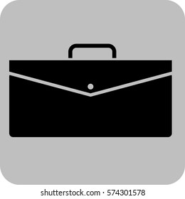 Vector Illustration of Briefcase Icon in black
