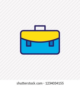 Vector illustration of briefcase icon colored line. Beautiful studies element also can be used as suitcase icon element.