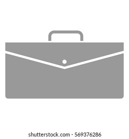 Vector Illustration of Briefcase Icon in Gray
