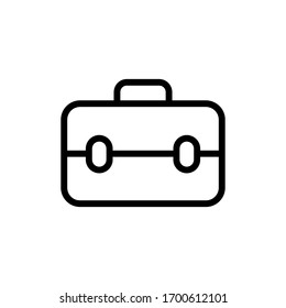 Vector illustration, briefcase icon. Line design template