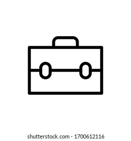 Vector illustration, briefcase icon. Line design template