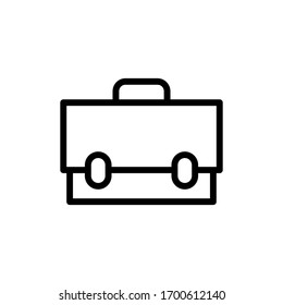 Vector illustration, briefcase icon. Line design template