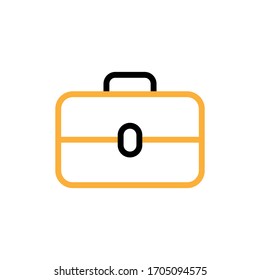 Vector illustration, briefcase icon. Line and two colour design template
