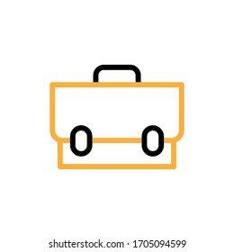 Vector illustration, briefcase icon. Line and two colour design template