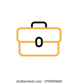Vector illustration, briefcase icon. Line and two colour design template