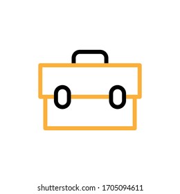 Vector illustration, briefcase icon. Line and two colour design template