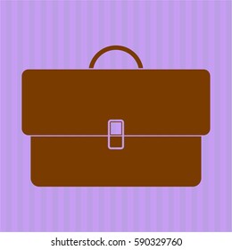Vector illustration of Briefcase in maroon color
