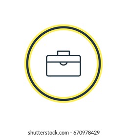 Vector Illustration Of Briefcase Outline. Beautiful Business Element Also Can Be Used As Portfolio  Element.