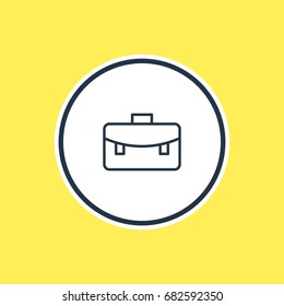 Vector Illustration Of Briefcase Outline. Beautiful Studies Element Also Can Be Used As Portfolio  Element.