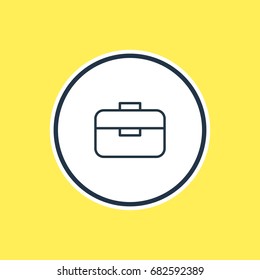 Vector Illustration Of Briefcase Outline. Beautiful Instruments Element Also Can Be Used As Portfolio  Element.