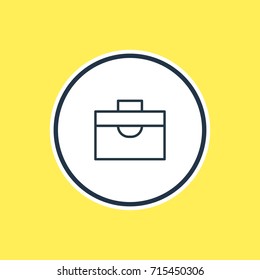 Vector Illustration Of Briefcase Outline. Beautiful Office Element Also Can Be Used As Portfolio  Element.