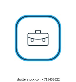 Vector Illustration Of Briefcase Outline. Beautiful Education Element Also Can Be Used As Portfolio  Element.