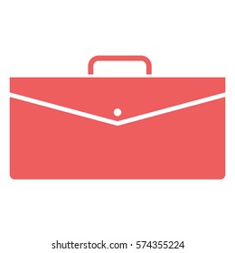 Vector Illustration of Briefcase in Pink Icon
