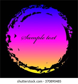 Vector illustration of Bright abstract ball on a black background.