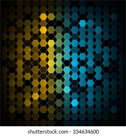 Vector illustration of Bright abstract. Blue yellow background.