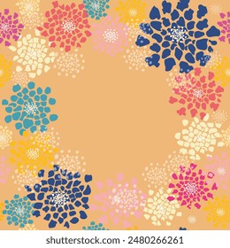 Vector illustration with bright abstract flowers for invitation, wallpaper